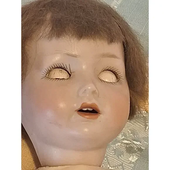 Antique German Bisque Head Doll Schoen Halbig S&H PB 4/0 w Clothing - Picture 6 of 13